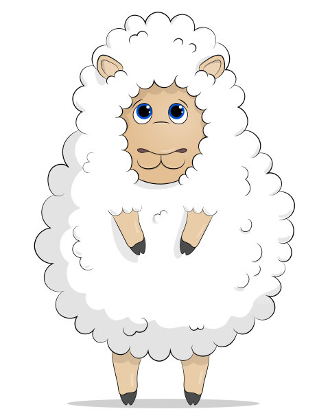 卡通可爱的小羊