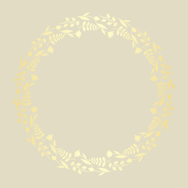 圆形金色传统花纹图案