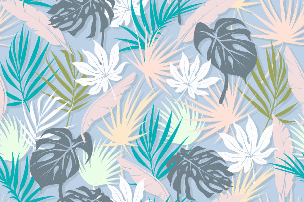 热带植物叶子抽象背景