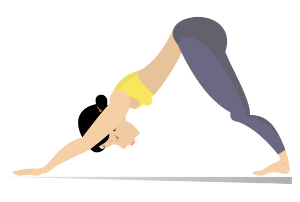 体育运动体操瑜伽体式人物剪影