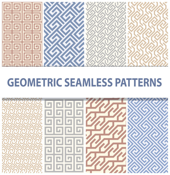 金色几何线条无缝图案