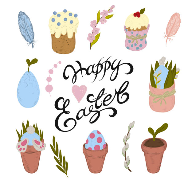 春天可爱兔子鸡蛋篮子蛋糕
