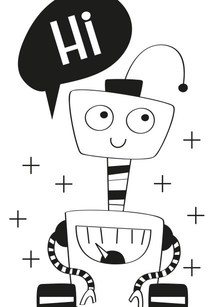 黑白卡通小怪兽