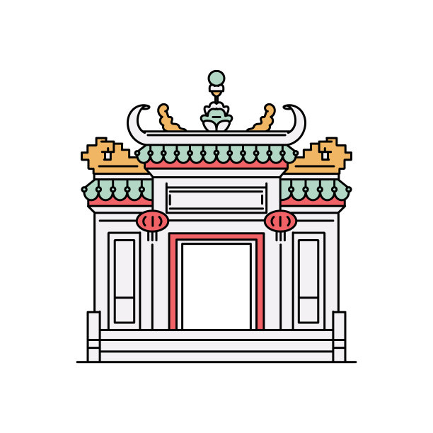 中国澳门地标建筑海报设计