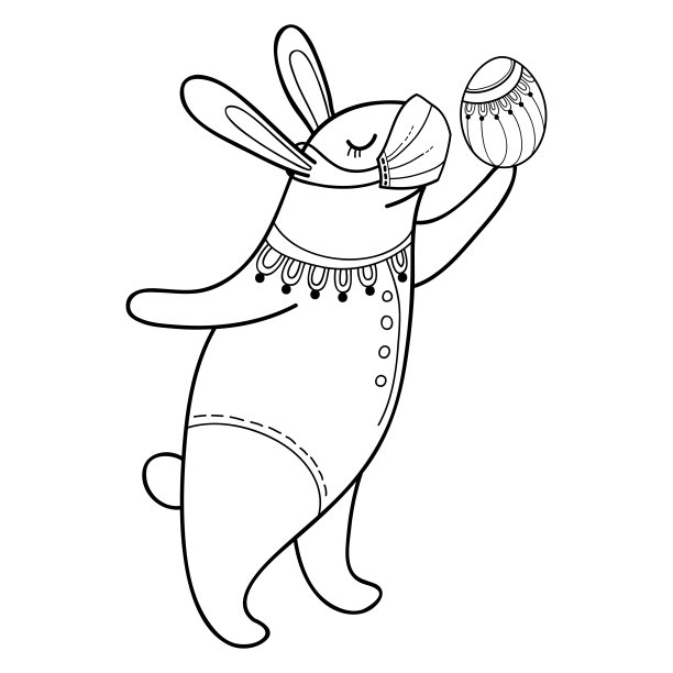 兔子矢量线稿