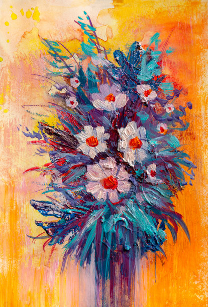 抽象油画花朵装饰画