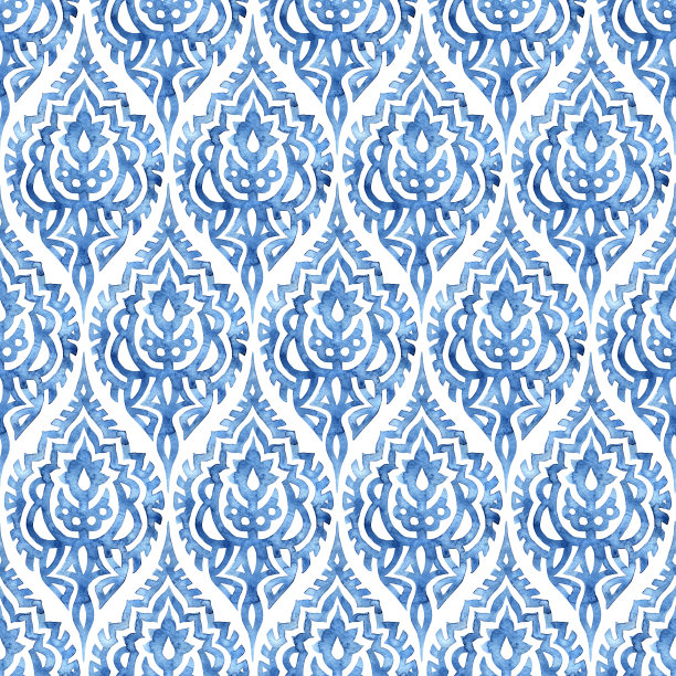 蓝色水彩地毯纹理