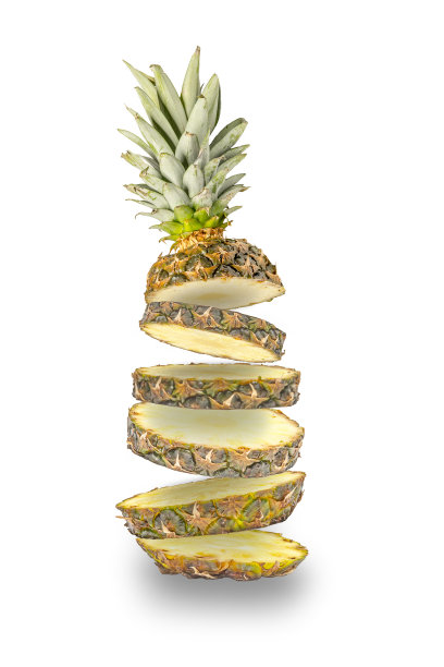 美食摄影切片食物菠萝白背景