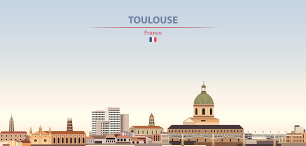 法国插画法国旅游海报