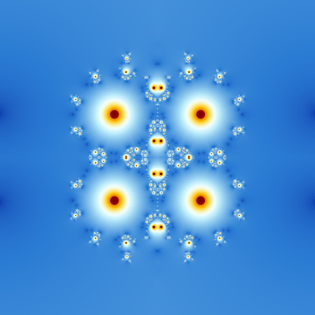 蓝白几何花朵无缝图案
