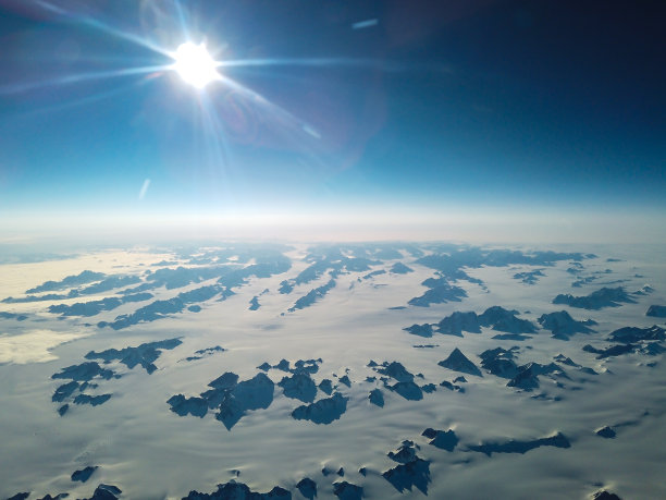 高空中的蓝天白云自然景观