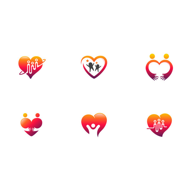爱心logo人物标志