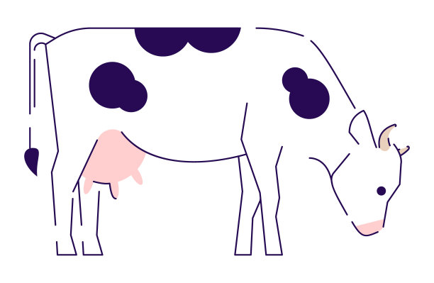 母牛矢量图