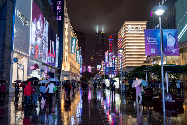 上海外滩街道夜景