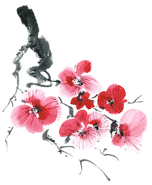 水墨花卉