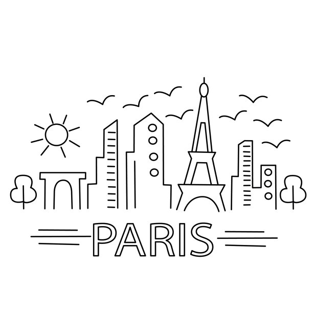 巴黎旅游宣传插画