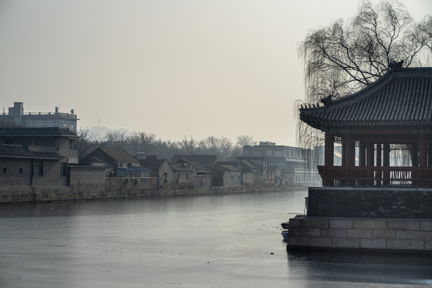 亭台楼角雪景