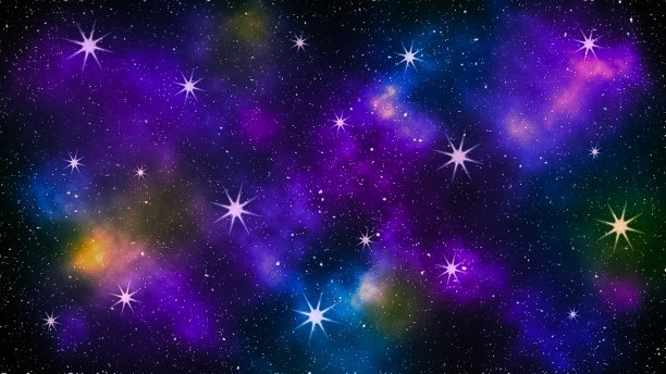 紫色星空,,夜空繁星
