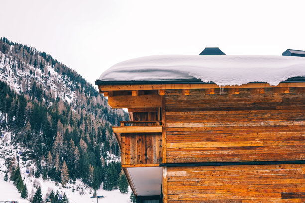 雪景天空建筑背景