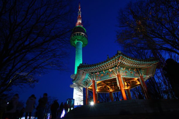 韩国汉城夜景照明