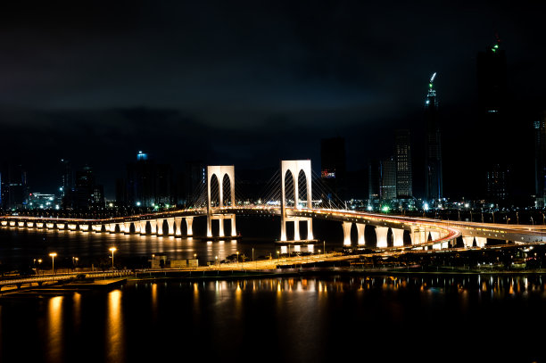 澳门城市建筑夜景