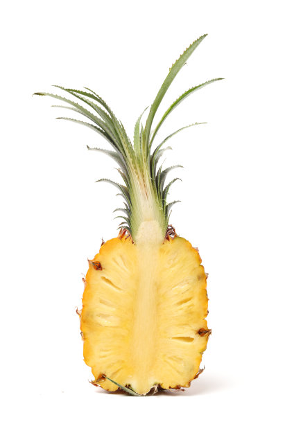 美食摄影切片食物菠萝白背景