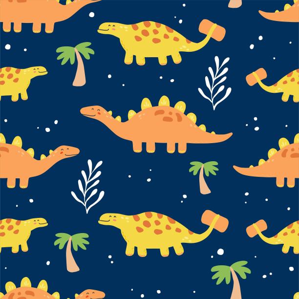 抽象卡通恐龙图案