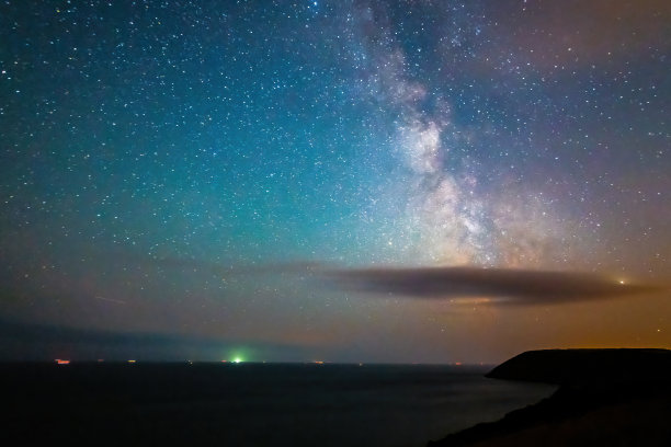 夜晚云彩星星