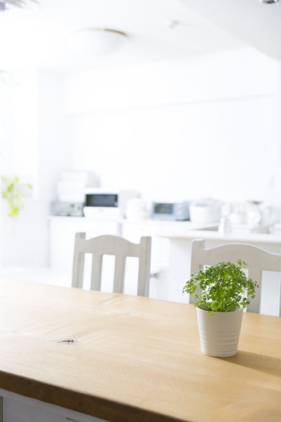 木纹餐桌桌面摆设