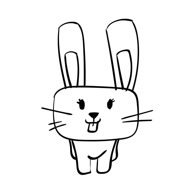 可爱卡微笑的兔子