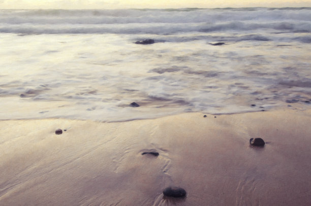 热带海滨风景油画