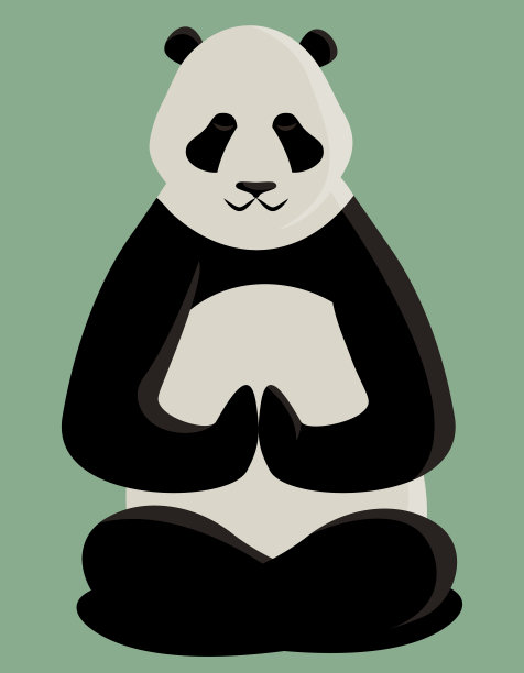 卡通运动熊猫