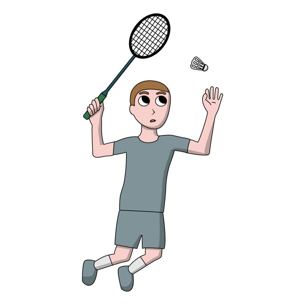 网球运动卡通男孩