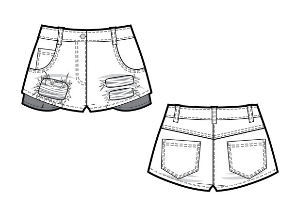 短裤设计图