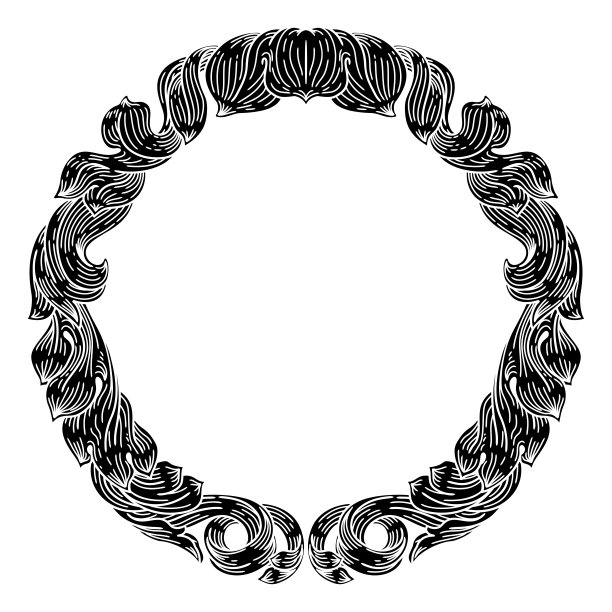 圆形古典花纹图案