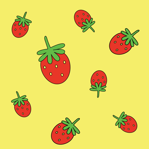 卡通草莓图案