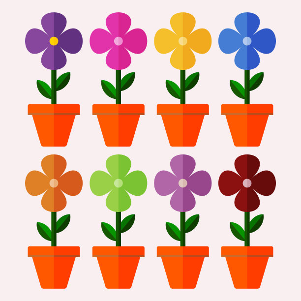 色彩缤纷美丽花卉手绘图