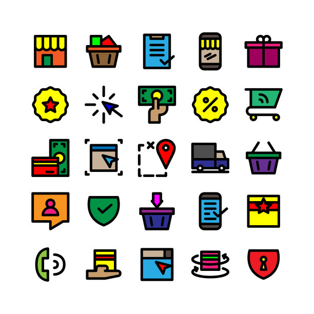 电子商务购物图标icons