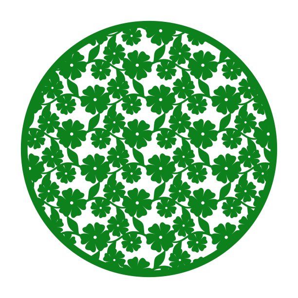 绿色圆形树叶框架背景矢量图