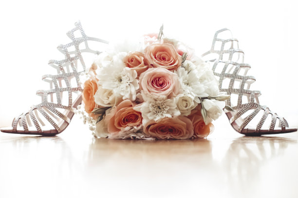 浪漫花卉婚礼背景设计