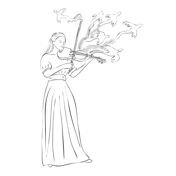 拉小提琴的女性