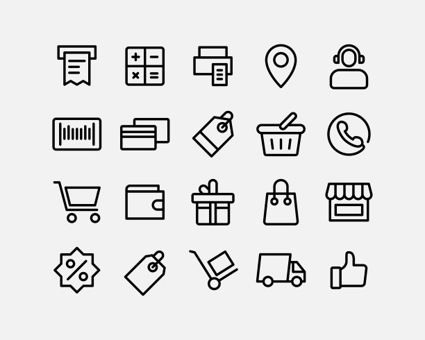 电子商务购物图标icons