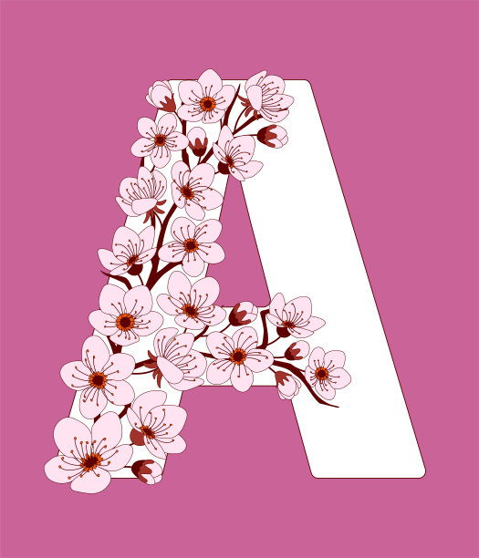 花朵盛开logo字母a设计
