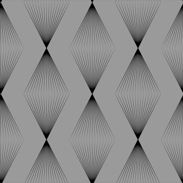 矢量抽象简约几何黑色无缝图案