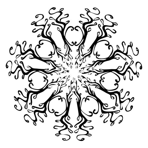 精美复古风圆形几何花纹