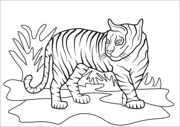 卡通动物鳄鱼插画