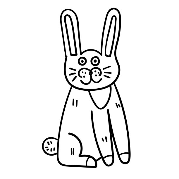 可爱兔单色内页