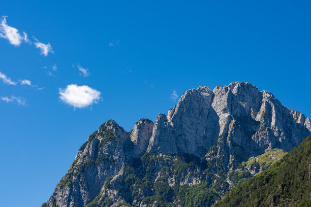 仰视山峰