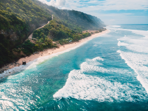 巴厘岛海浪风光航拍