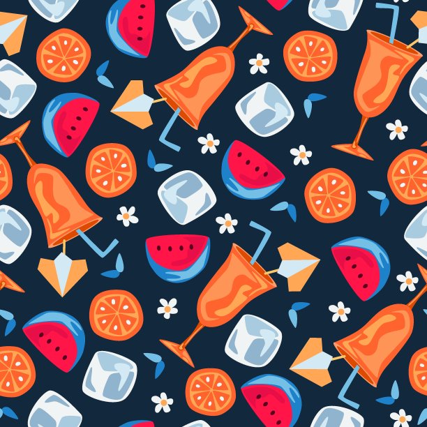 清新蓝绿棕榈叶图案背景